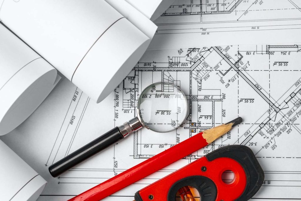 Plan d'architecte pour projet de construction